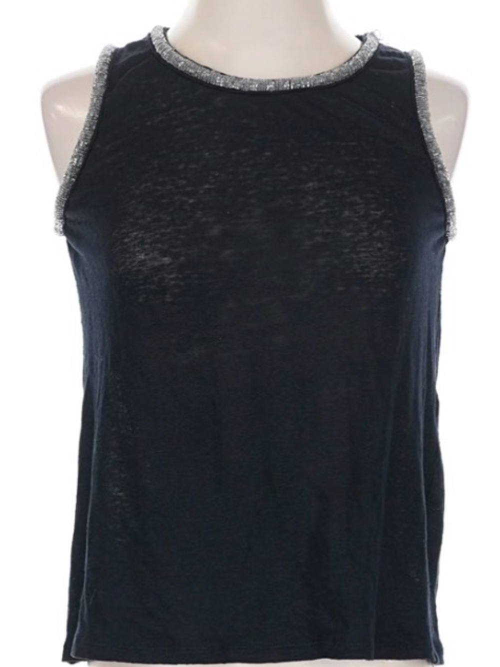 Maje linen & crystal beaded tank top S